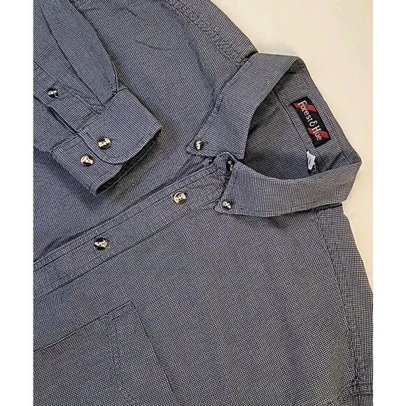 Forest & Hue Men’s Blue Houndstooth Button-Up Shirt Size M - Picture 1 of 7